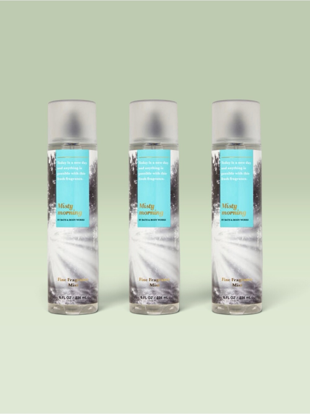 Bath and Body Works MISTY MORNING Fine Fragrance Mist ~ 8 fl.oz. ( Lot of 3 )